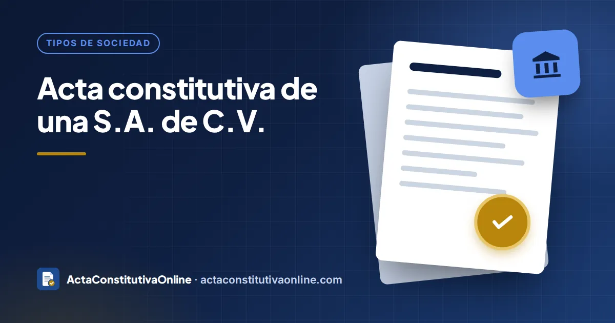 Acta constitutiva de una S.A. de C.V.: requisitos, capital y pasos