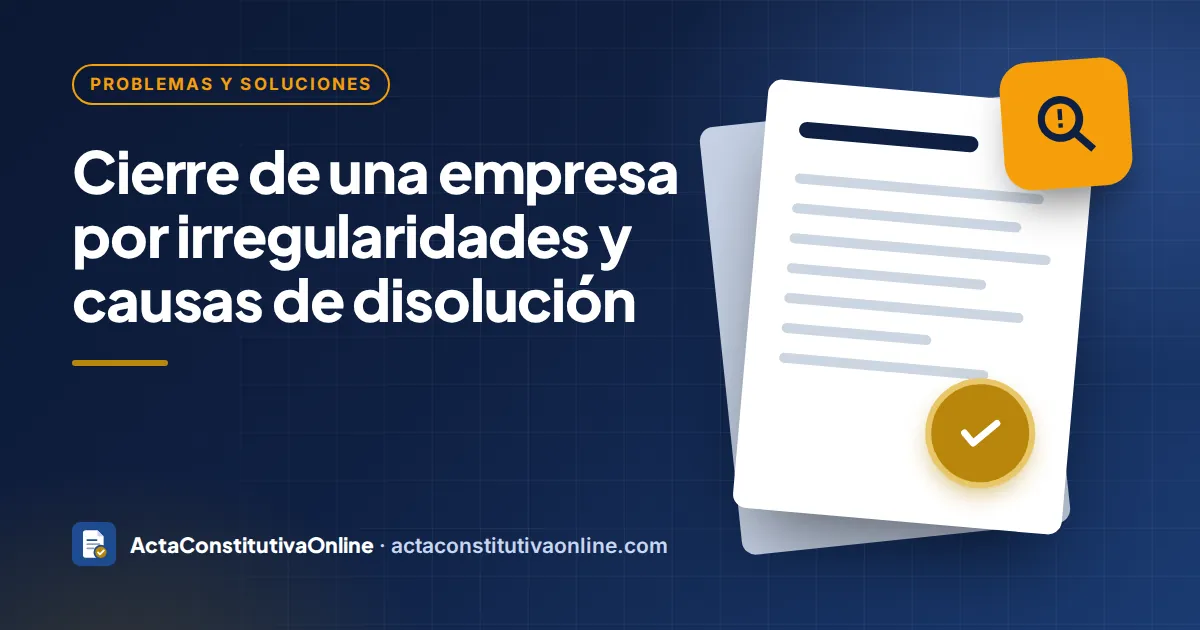 Cierre de una empresa por irregularidades y causas de disolución