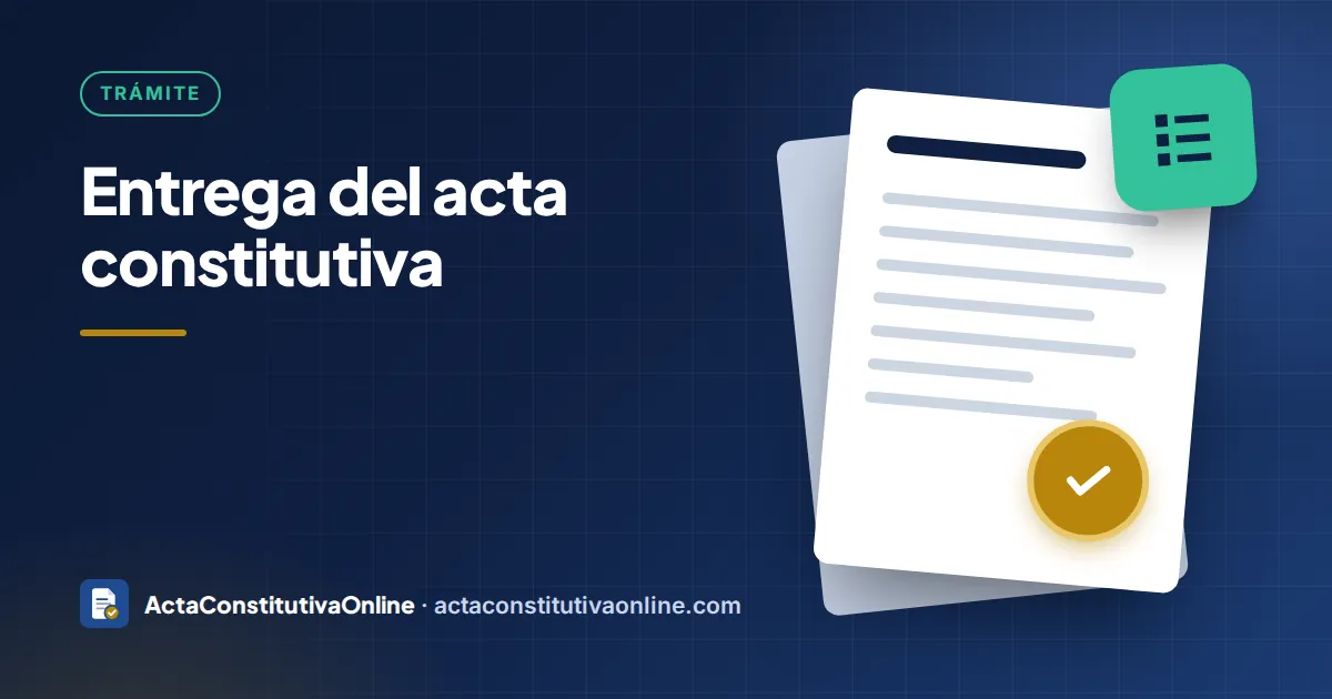 Entrega del acta constitutiva: qué documentos debes recibir