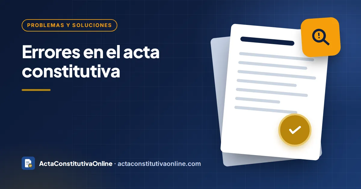 Errores en el acta constitutiva: mecanismos legales para corregirlos
