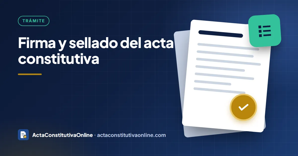 Firma y sellado del acta constitutiva