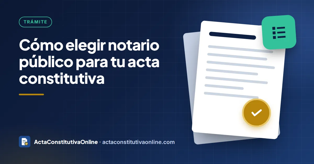 Cómo elegir notario público para tu acta constitutiva