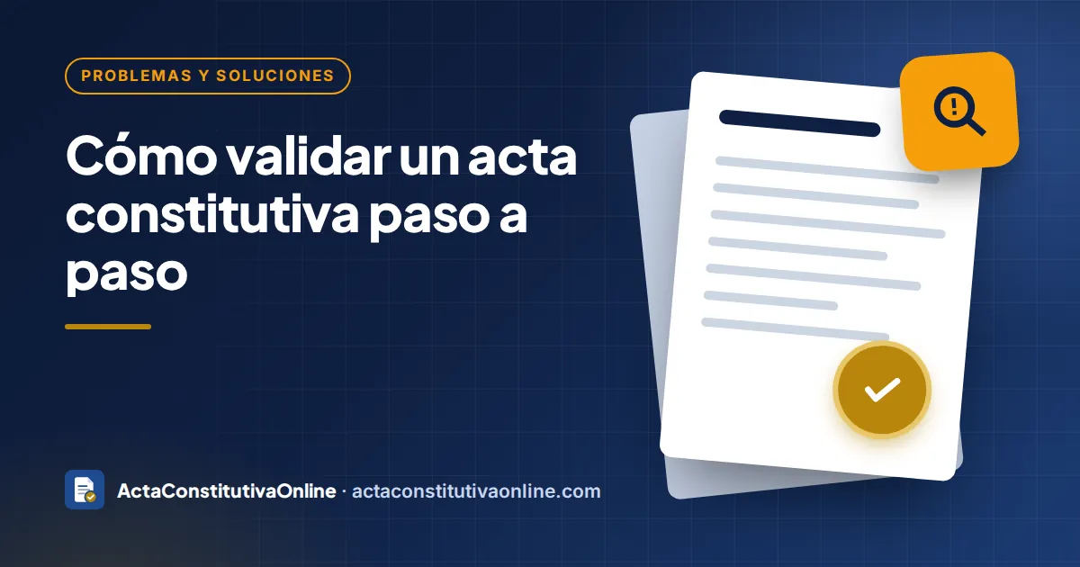 Cómo validar un acta constitutiva paso a paso