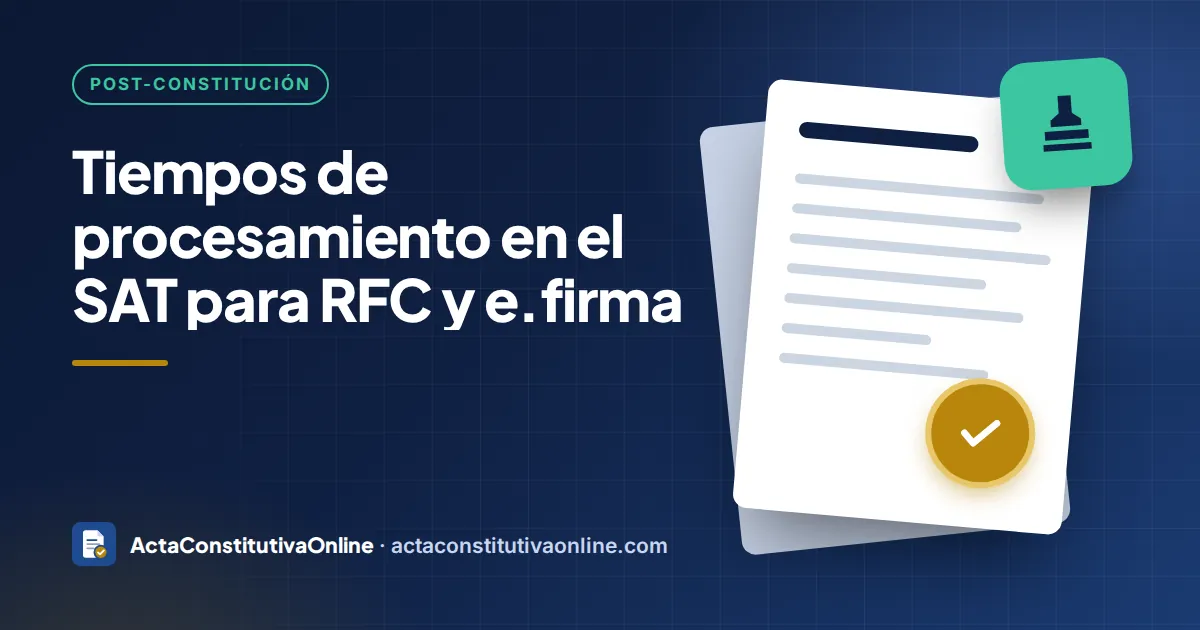 Tiempos de procesamiento en el SAT para RFC y e.firma